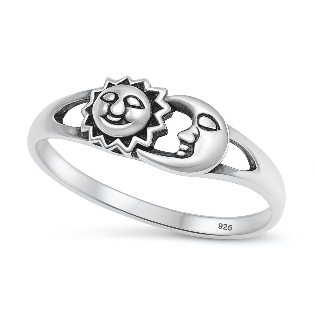 Silver Ring - Sun and Moon