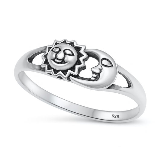 Silver Ring - Sun and Moon