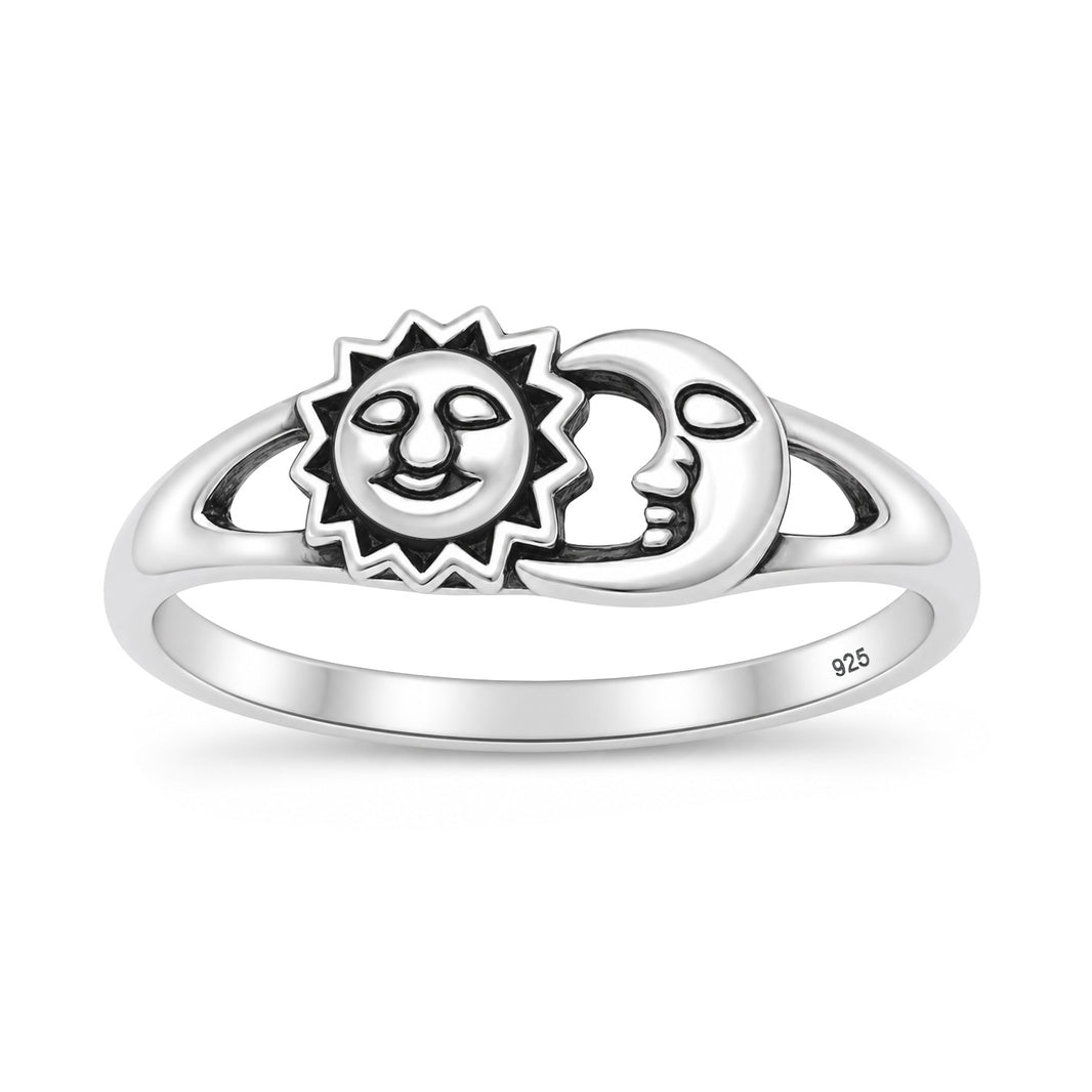 Silver Ring - Sun and Moon