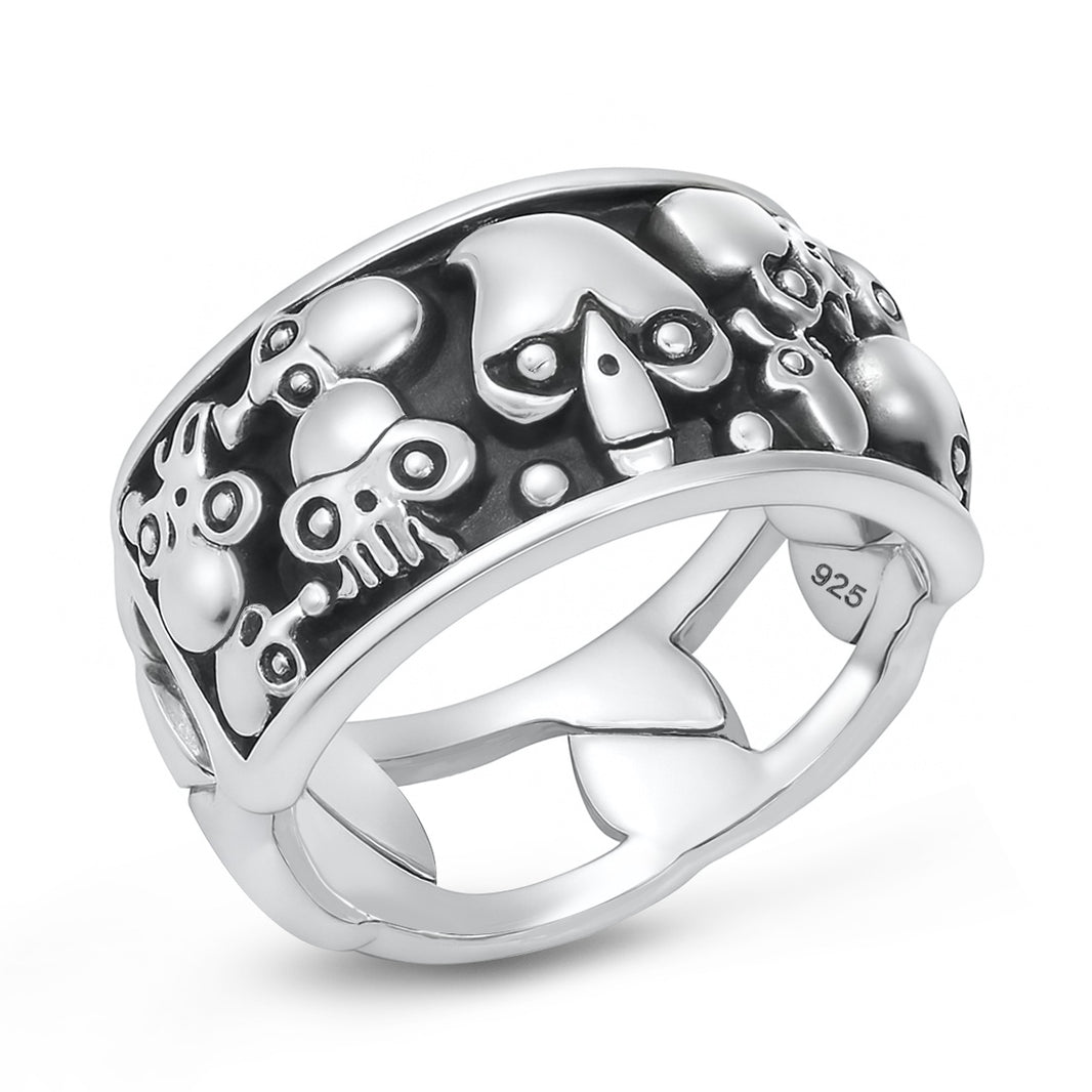 Silver Skulls Ring