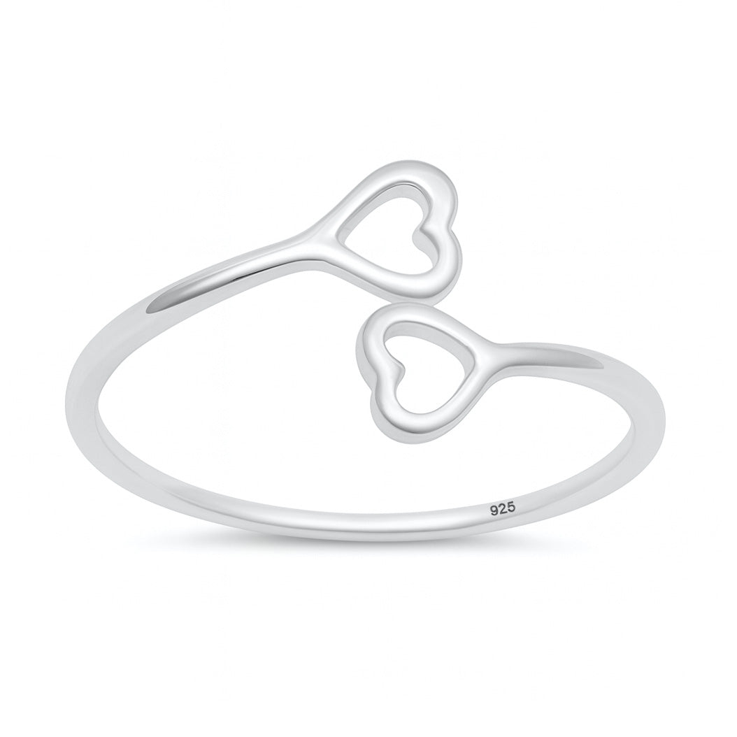 Silver Double Heart Ring