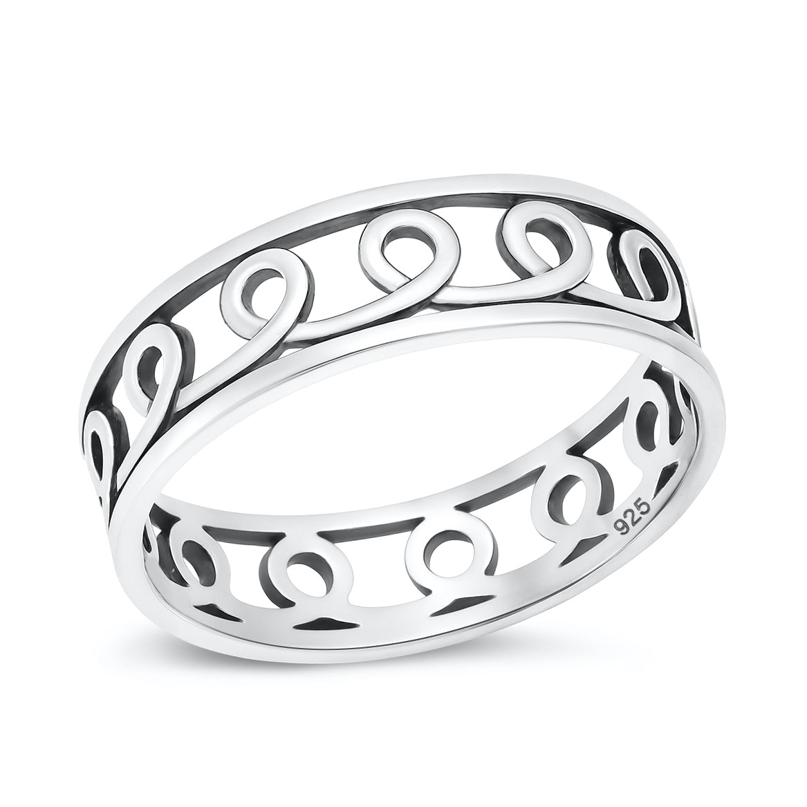 Silver Scroll Design Ring