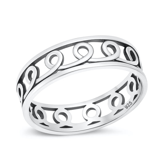 Silver Scroll Design Ring