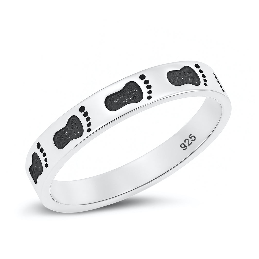 Silver Ring - Footprints
