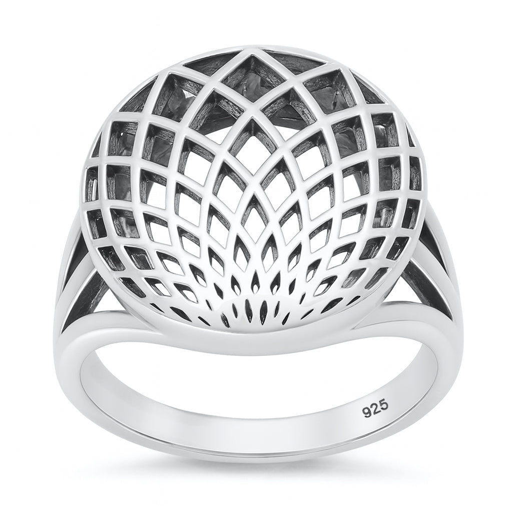 Silver Weave Basket Ring