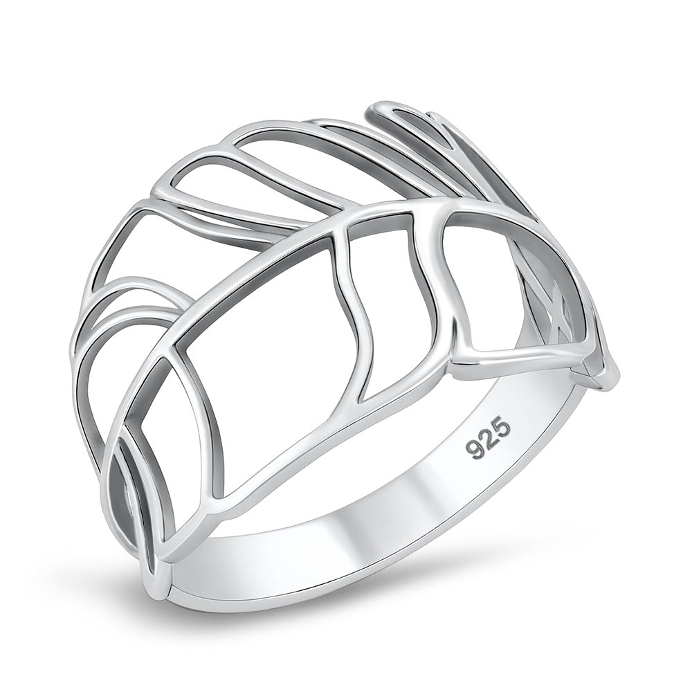 Silver Ring - Open Leaf