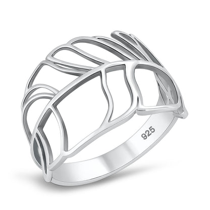 Silver Ring - Open Leaf