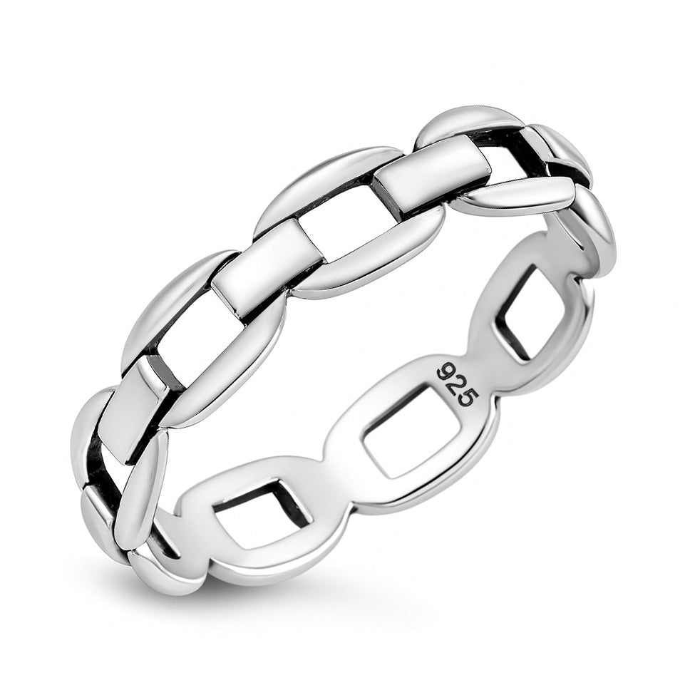 Silver Link Chain Ring