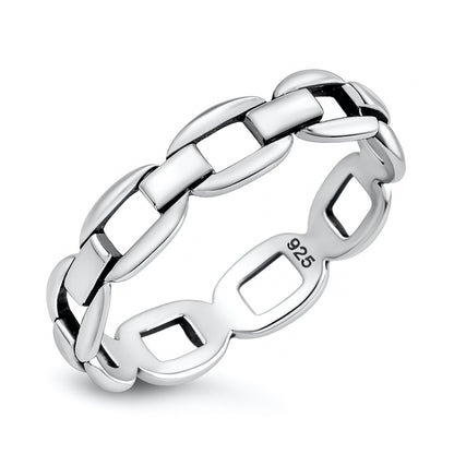 Silver Link Chain Ring