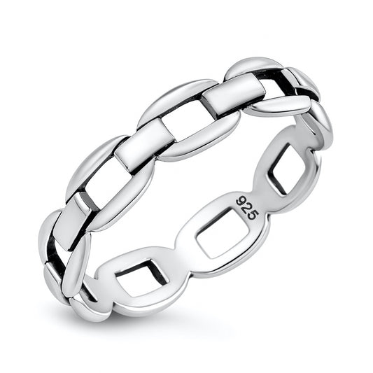 Silver Link Chain Ring