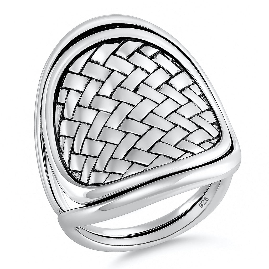 Silver Basket Weave Ring