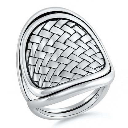Silver Basket Weave Ring