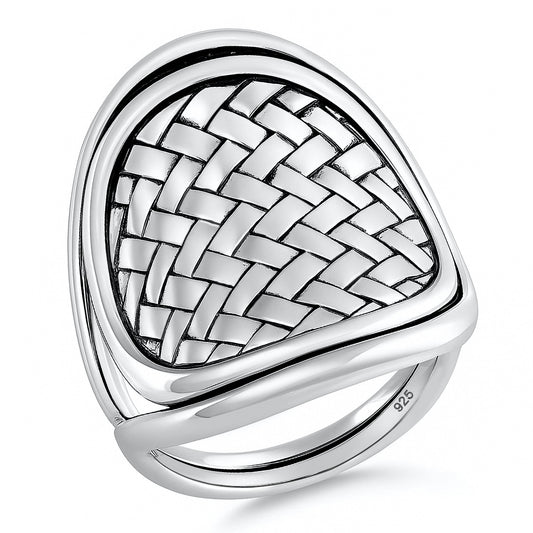 Silver Basket Weave Ring
