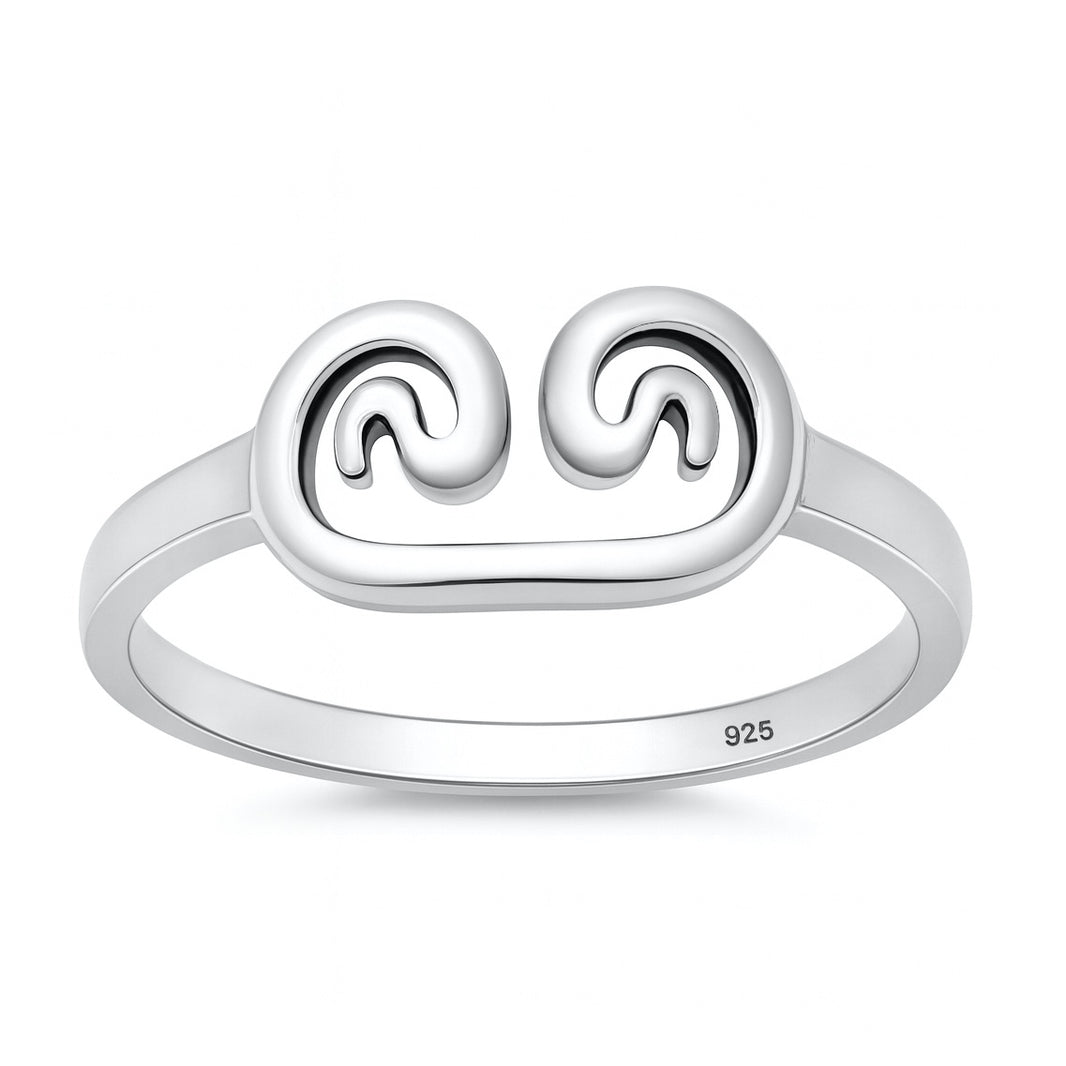 Silver Double Spiral Ring