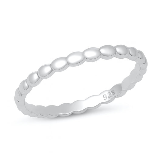 Silver Beaded Stackable Ring