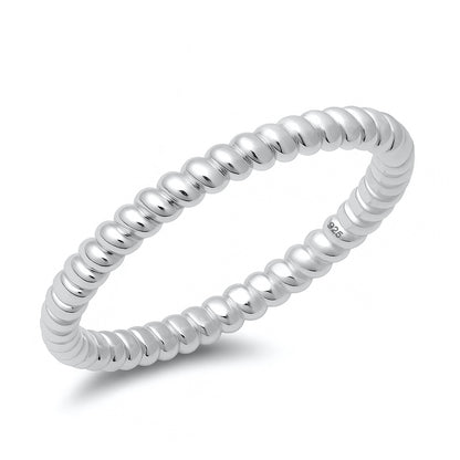 Silver Twisted Band Ring