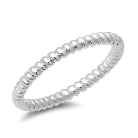 Silver Twisted Band Ring