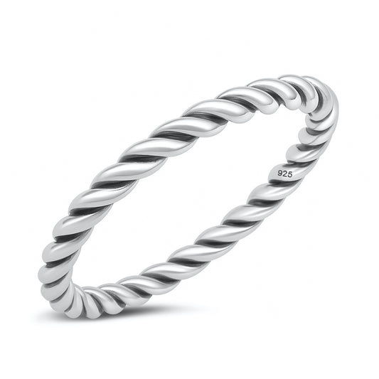 Silver Twisted Rope Ring