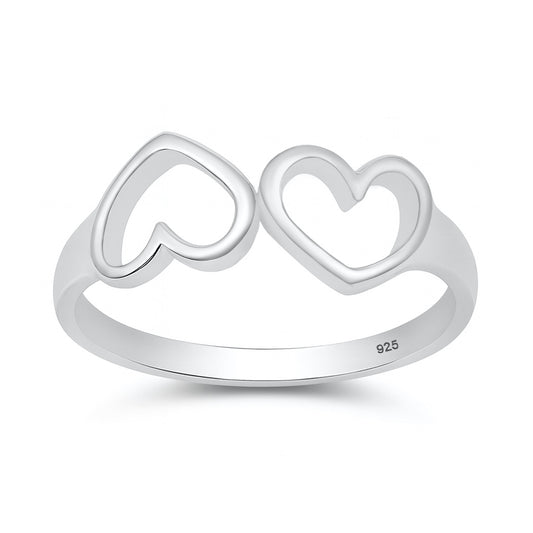 Silver Ring - Two Hearts