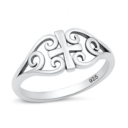 Silver Ring - Medieval Cross