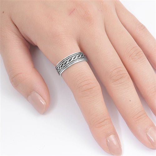 Silver Braided Band Ring