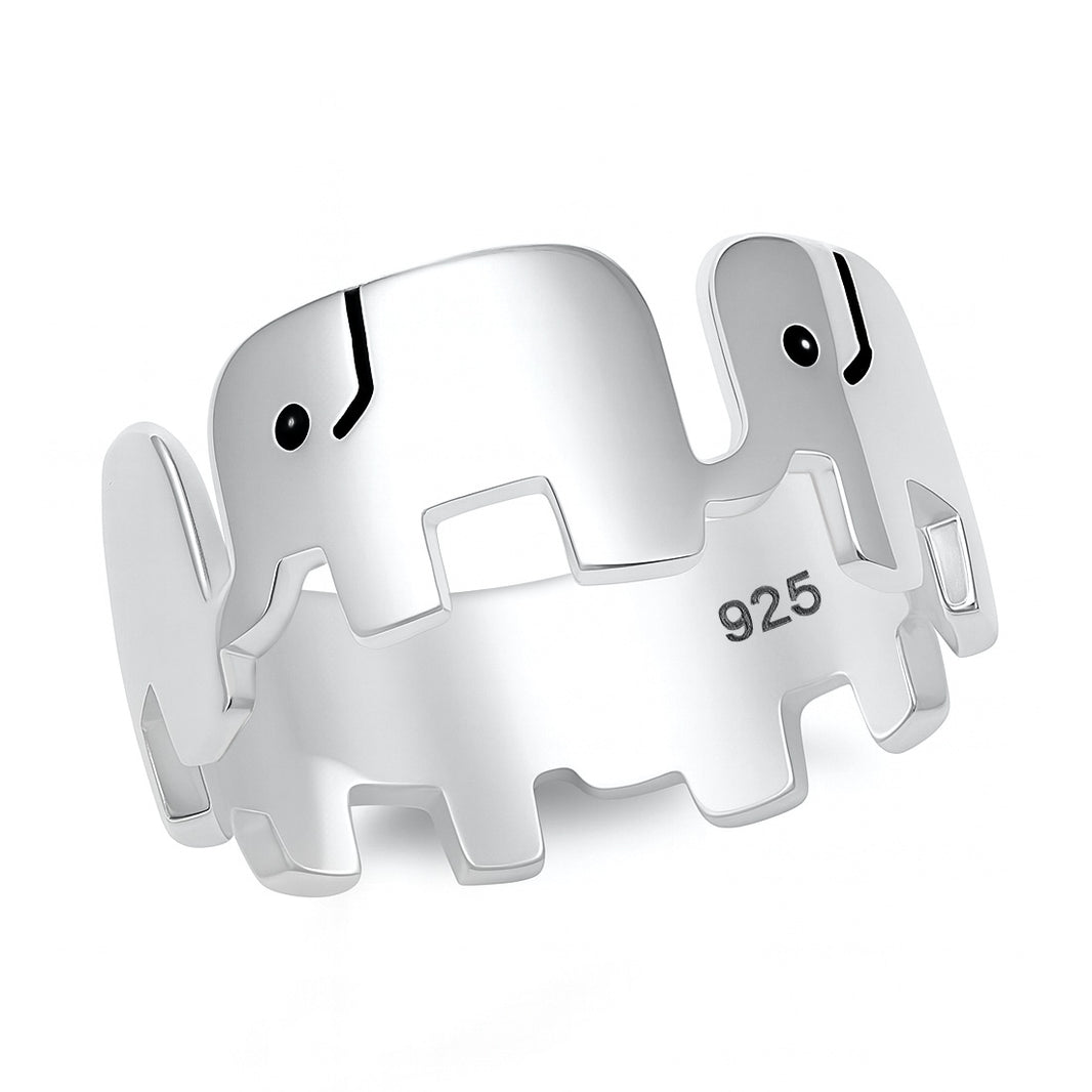 Silver Ring - Lucky Elephants