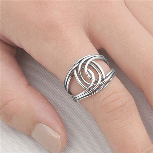 Silver Ring - Freeform Knot