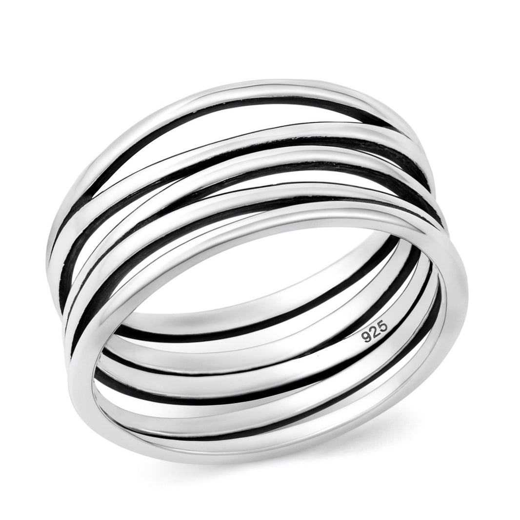 Silver Multi-Band Wrapped Ring