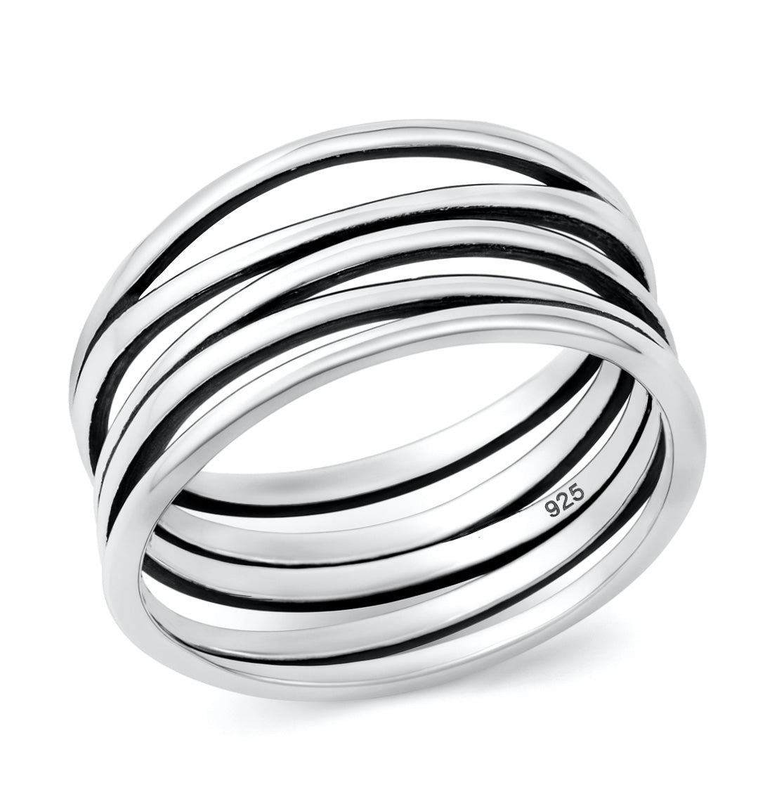 Silver Multi-Band Wrapped Ring