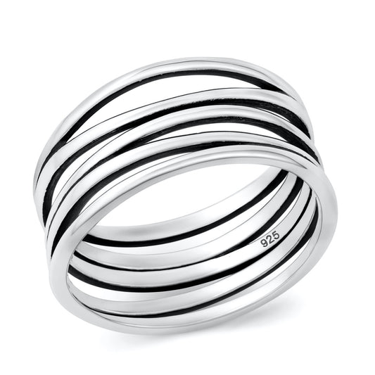Silver Multi-Band Wrapped Ring