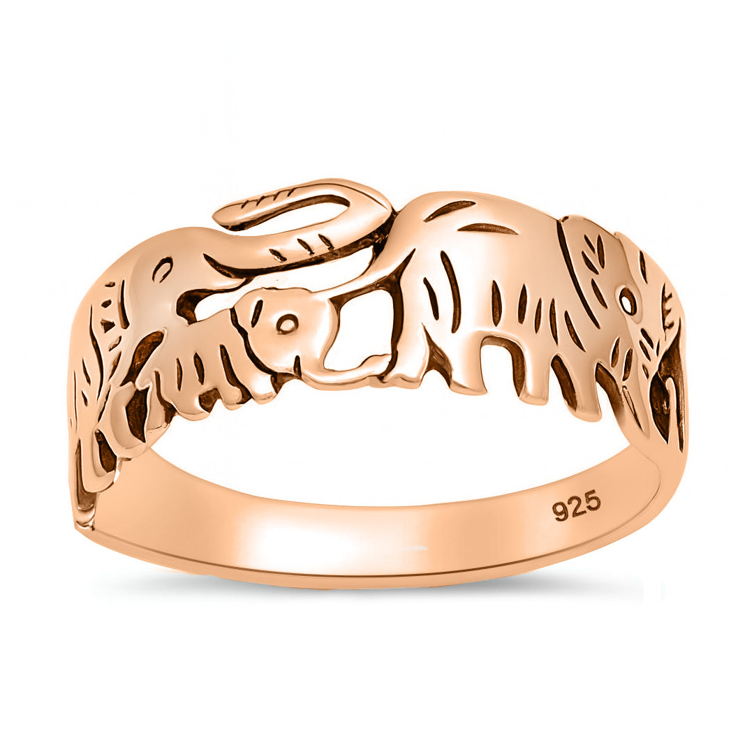 Silver Ring - Elephants