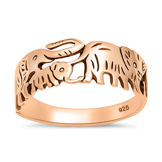 Silver Ring - Elephants