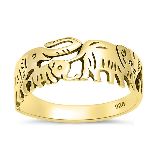 Silver Ring - Elephants