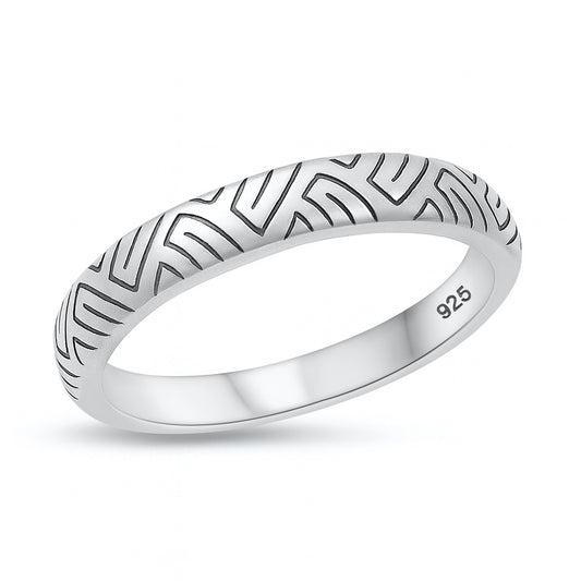 Silver Ring - Abstract Design