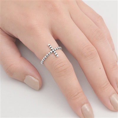 Silver Ring - Long Cross