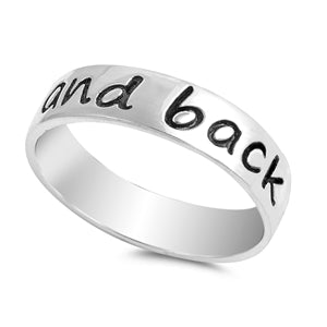 Silver Ring - Moon and Back