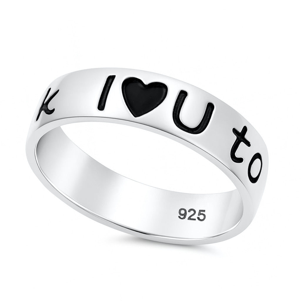 Silver Ring - Moon and Back