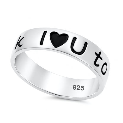 Silver Ring - Moon and Back