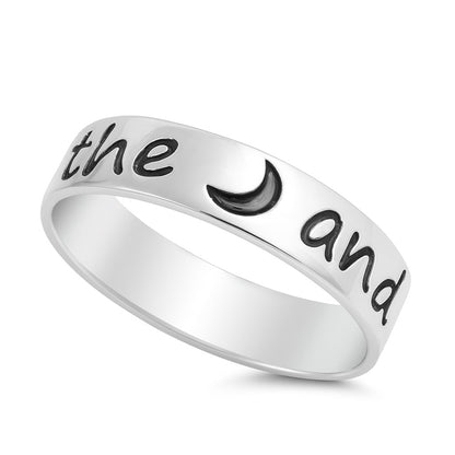Silver Ring - Moon and Back