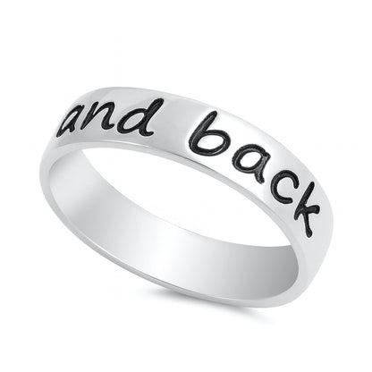 Silver Ring - Moon and Back