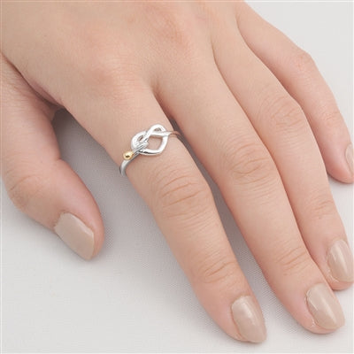 Silver Ring - Heart Knot