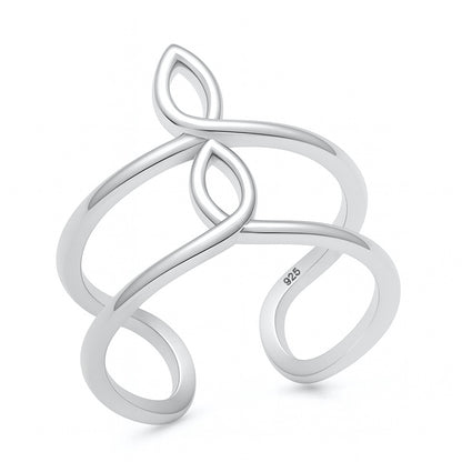 Silver Open Swirl Loop Ring