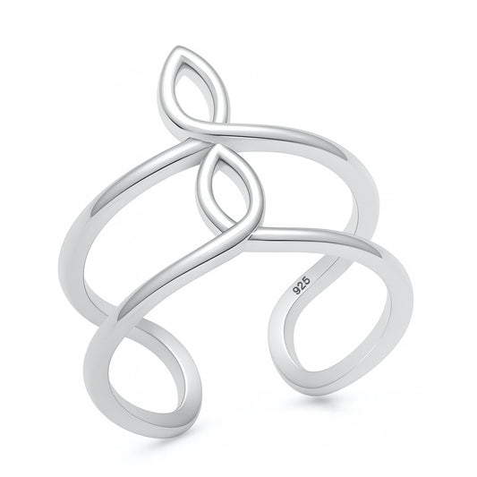 Silver Open Swirl Loop Ring
