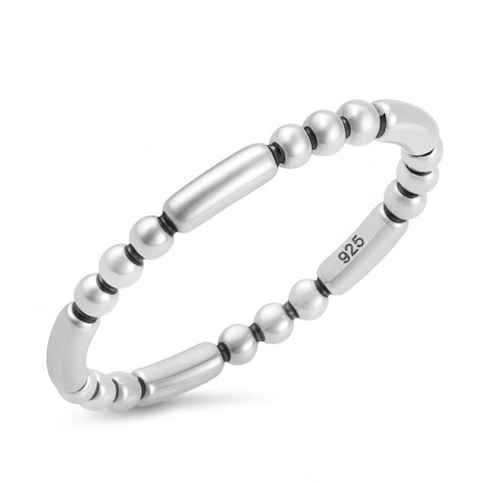 Silver Ring - Beads and Bar