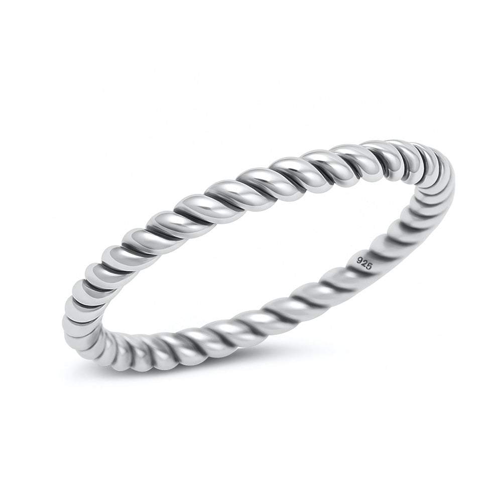Silver Ring - Twisted Rope Band