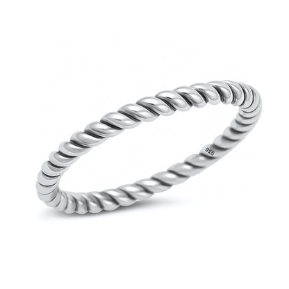 Silver Ring - Twisted Rope Band
