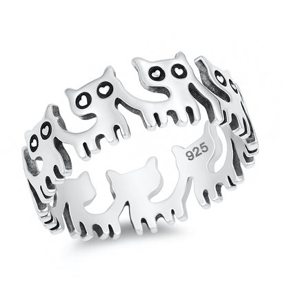 Silver Ring - Cats