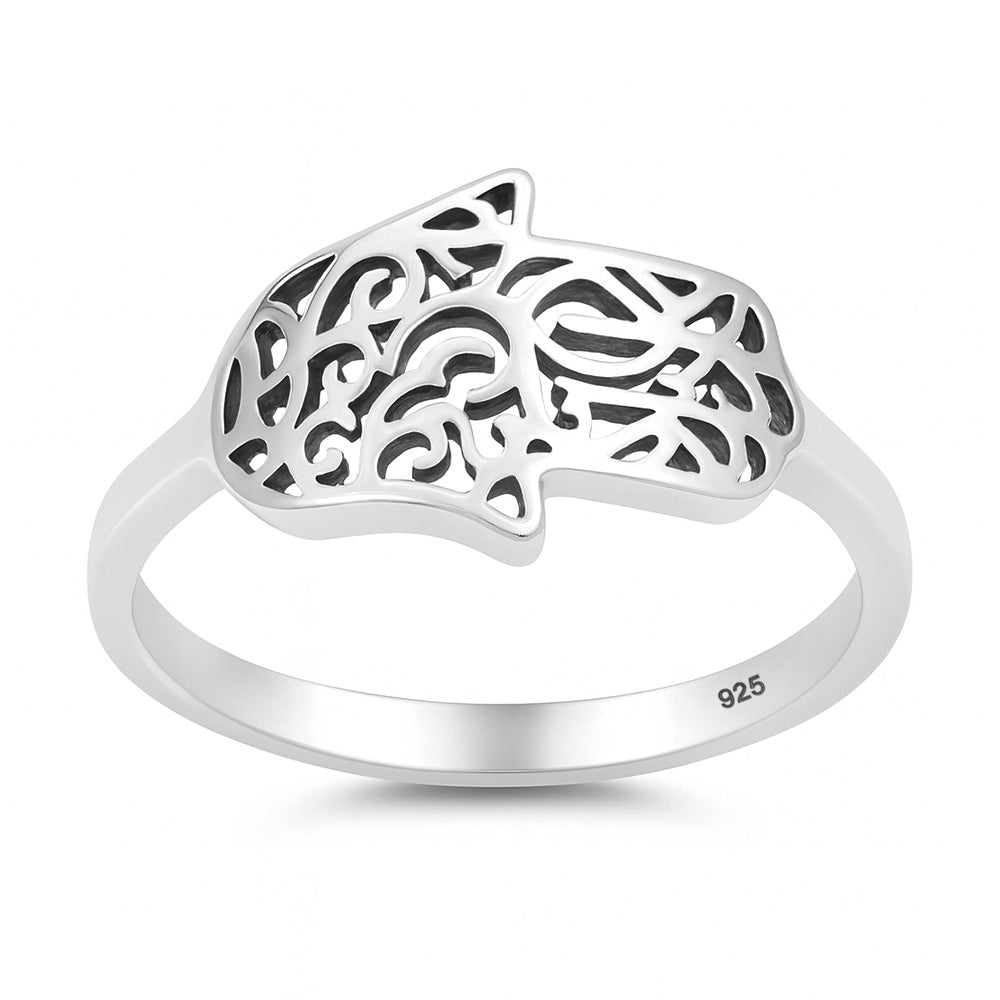 Silver Ring - Sideways Hand of God