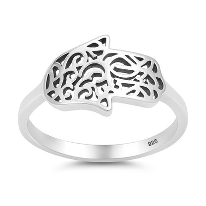 Silver Ring - Sideways Hand of God