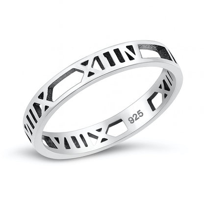 Silver Ring - Roman Numeral Band